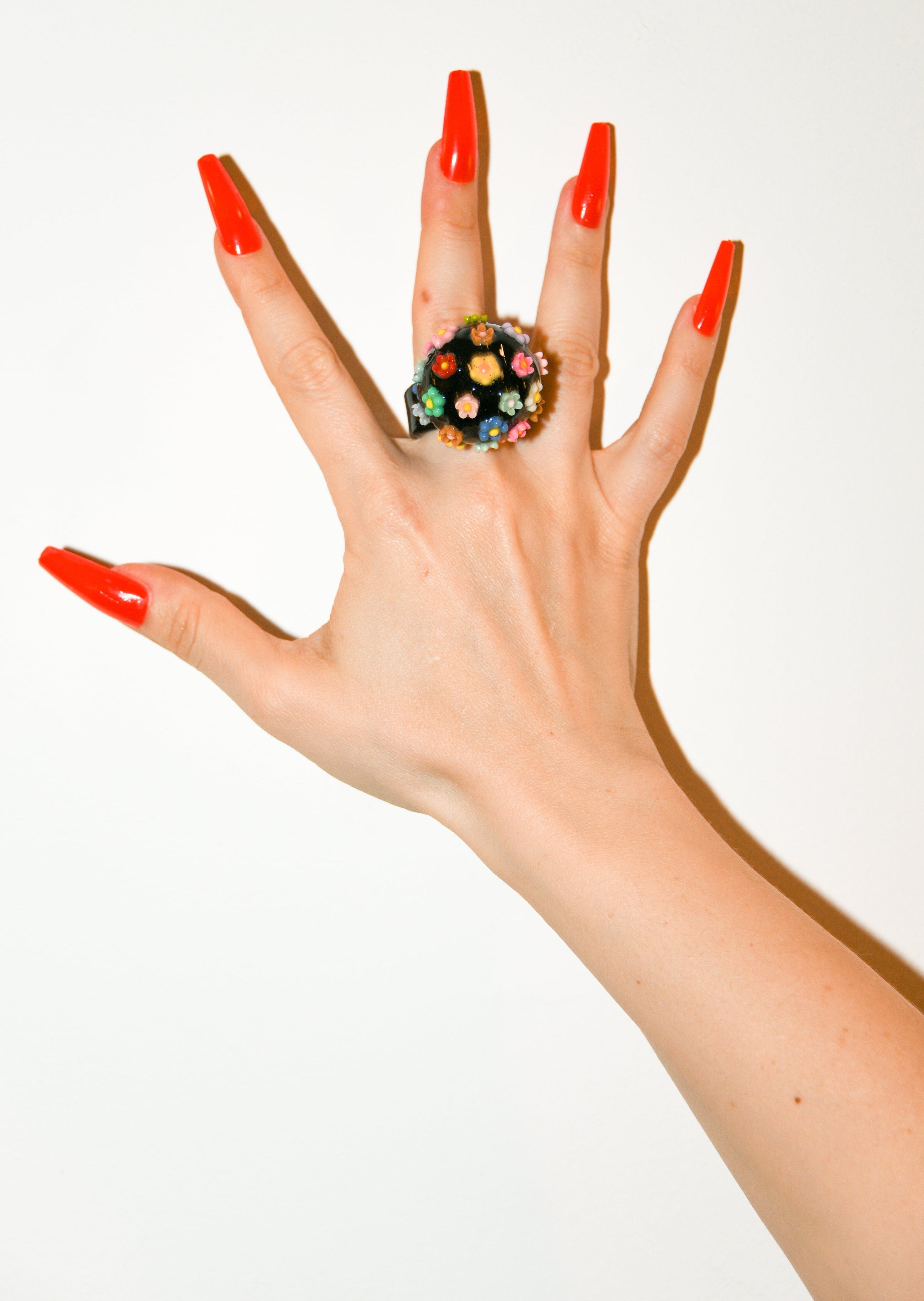 May Flowers Spring Ring in Black